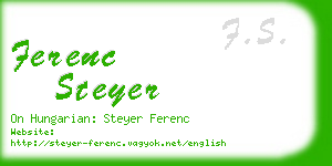 ferenc steyer business card